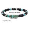 Bohemian Black Agate Beaded Bracelet for Men,Eiastic Green Stone Bead Bracelets,Handmade Stacking Stretch Bracelets Gift
