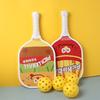 4 Balls Fiberglass Pickle Ball Paddles Pickleball Training Equipment  Outdoor  Sports