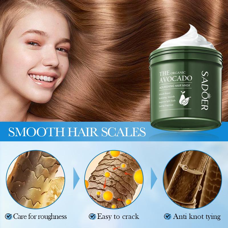 Avocado Smooth Nourishing Hair Mask Magische Haarmaske 5 Sekunden, um Frizz zu reparieren und das Haar weich und geschmeidig zu machen Tiefenreparatur Keratin-Conditioner Haarpflege