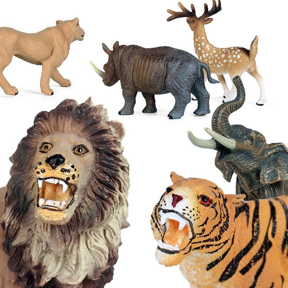 Hollow Lion Tiger Microlandscape Deer Miniatures Kid Toy Animal Model Children Gift Action Figures