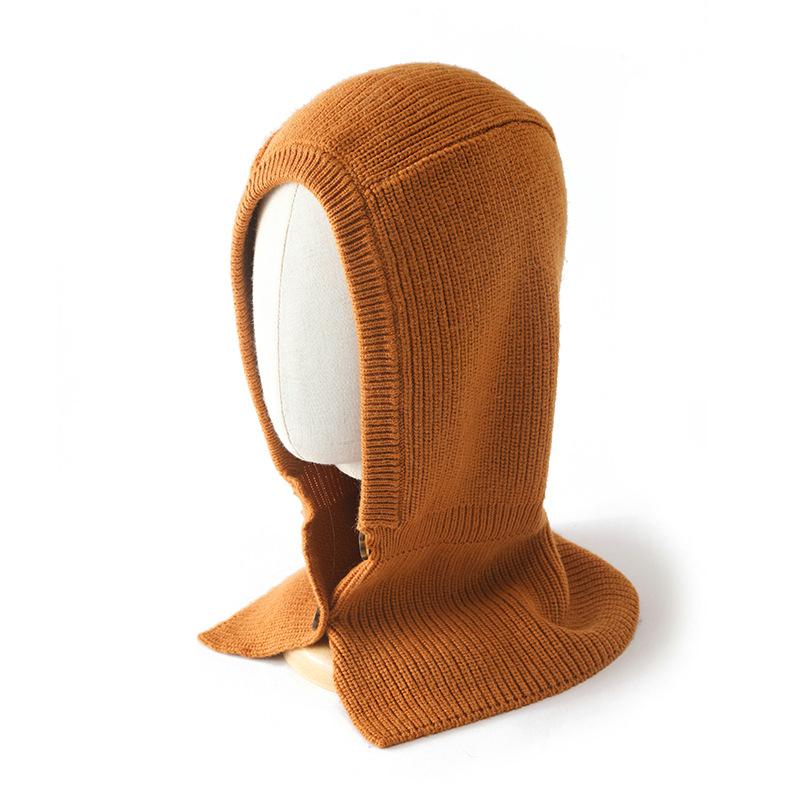 Winter Skullies Beanies Hat Buttons Bib Men Warm Windproof Cap Women Wool Scarf Caps Balaclava Mask Gorras Bonnet Knitted Hats
