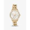 Layton Pavé Gold-Tone Curb-Link Watch MK4653