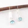 Sky Blue Topaz Gemstone 925 Sterling Silver Jewelry Handmade Drop Earrings 1.9" EE-168-15