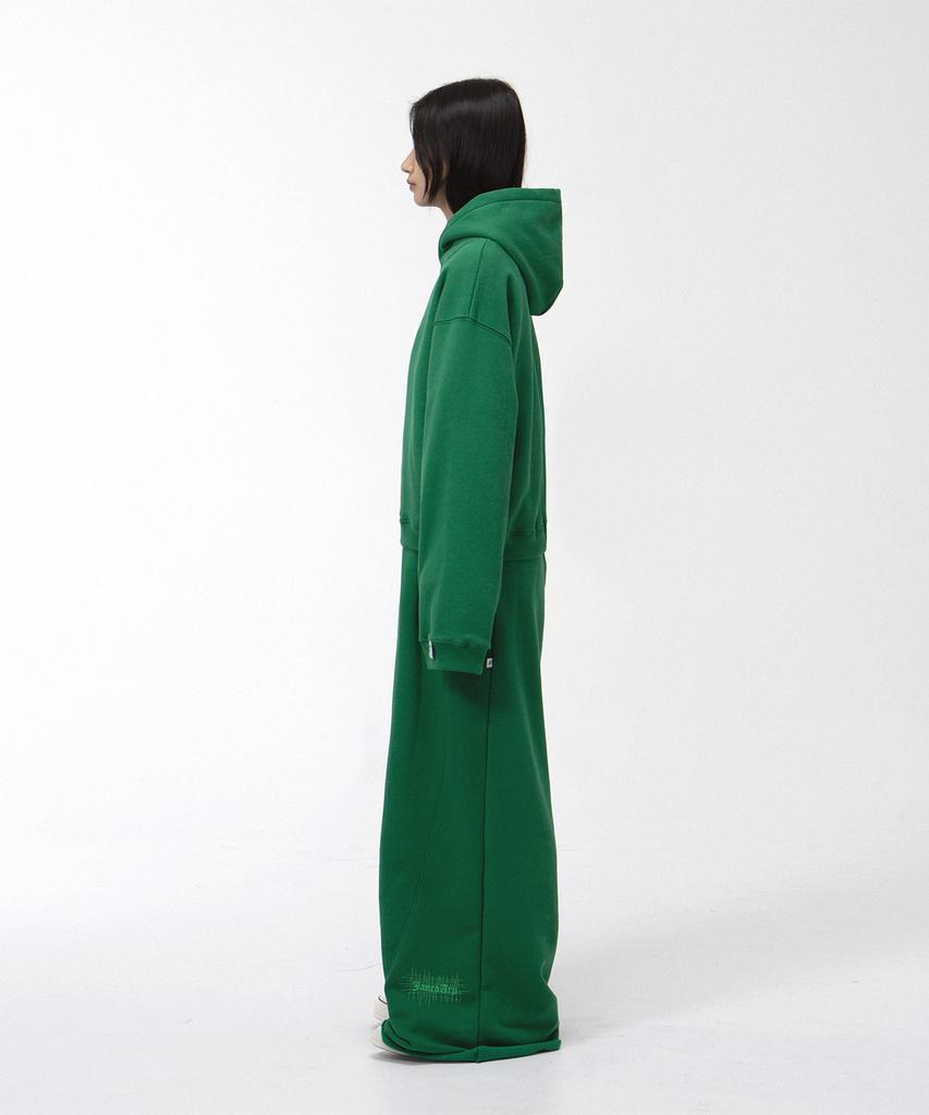 Yankoaleupeu Diploma Embroidered Wide Double-Pleat Sweatpants - Green