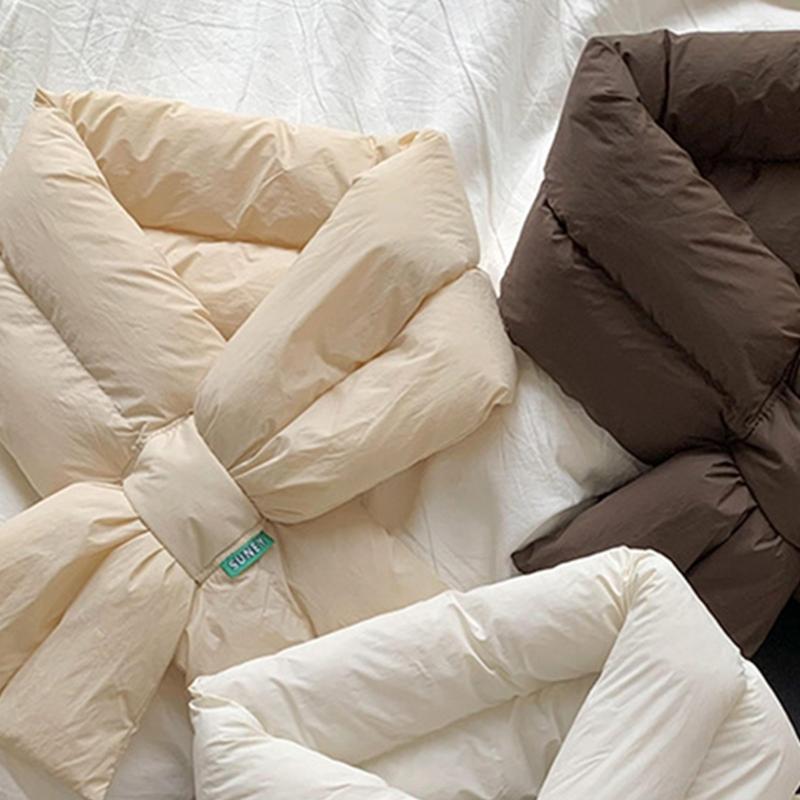 Sciarpa Collo Calda Invernale da Donna, Scaldacollo, Colore Unico, Leggera, Imbottita, Piumino, Sciarpe, Copricollo per Sci all'Aperto