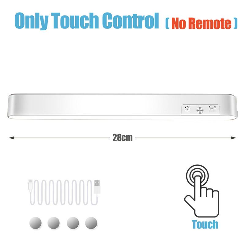 LED Night Light Bar Magnetic USB Rechargeable Desk Lamp White Warm Cabient Light Touch Control Wireless Table Lamp