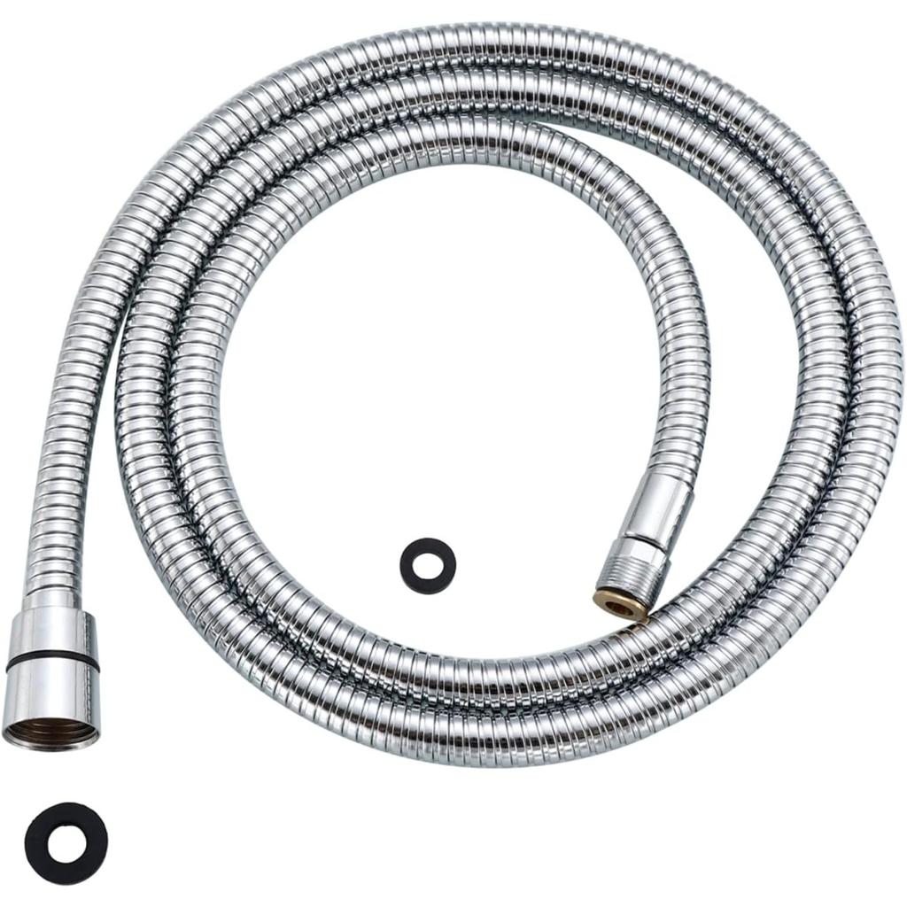 Robinet de cuisine à tirette 59 pouces ou 150 cm Remplacement Tête de pulvérisation extractible Tuyau Acier inoxydable (Galvanoplastie, 1,5 mètre)