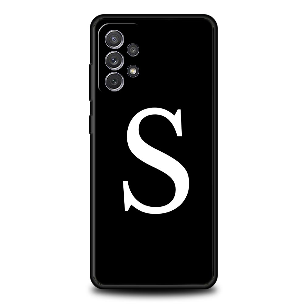 Initial Letter A Z Phone Case For Samsung Galaxy A17 A07 A55 A35 A25 A15 A05 A33 A31 A23 A21s A13 A41 A73 A53 A51 A71 A03 Cover