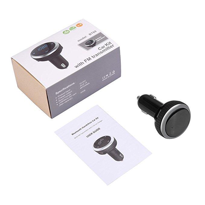 Multifunction Handsfree Wireless Bluetooth FM Transmitter Car Kit Mp3 Player + USB Charger