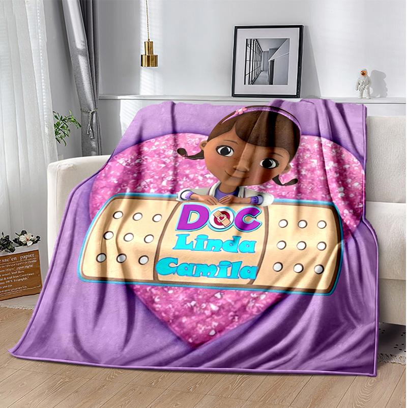 Doc Mcstuffins Flannel Blanket Soft Warm All-Season Throw, Design for Camping, Car Travel, Hiking Sofa, Bed, Office Perfect Gift for Parties
