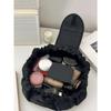 1pc Portable Black Drawstring Makeup Bag Cosmetic Pouch Travel Organizer Travel Makeup Cosmetic Vacation Organizer Large Capacity holds
