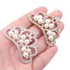 2Pcs Pearl Rhinestone Applique Patches Multi-shape Jewelry Alloy Beads for Clothes Decorate DIY Crafts Hair Clip Button Ornament