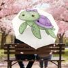 1PC Turtle bowtieAutomatic Open/Close Umbrella with Windproof, 8-Rib Sturdy Canopy, Durable Ribs, Fashionable Design, Outdoor Accessory, Fun Prin, Hol