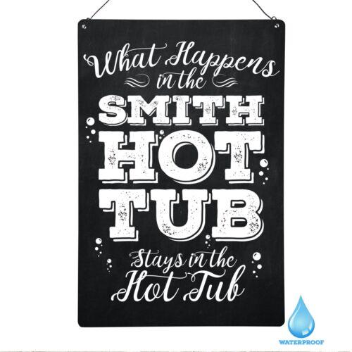 Personalised Hot Tub Metal Waterproof Chalkboard Sign Family Surname 200 x 300mmAluminum 20x30cm(7.8x11.8inch)