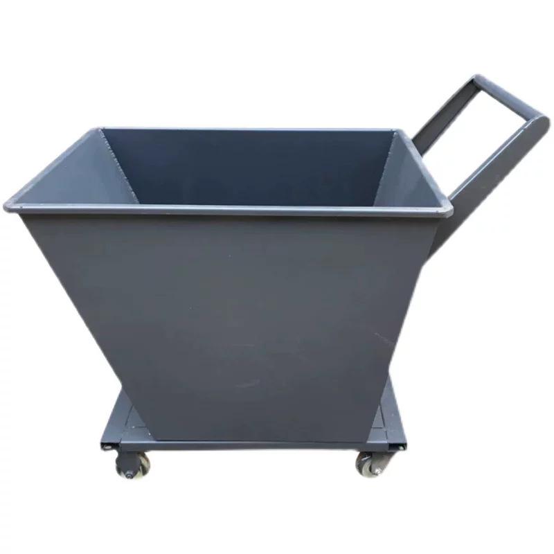 Chip Collection Cart: Handcart Machine Tool Conveyor, Iron Chip Hopper, Tipping and Waste Material Pusher.