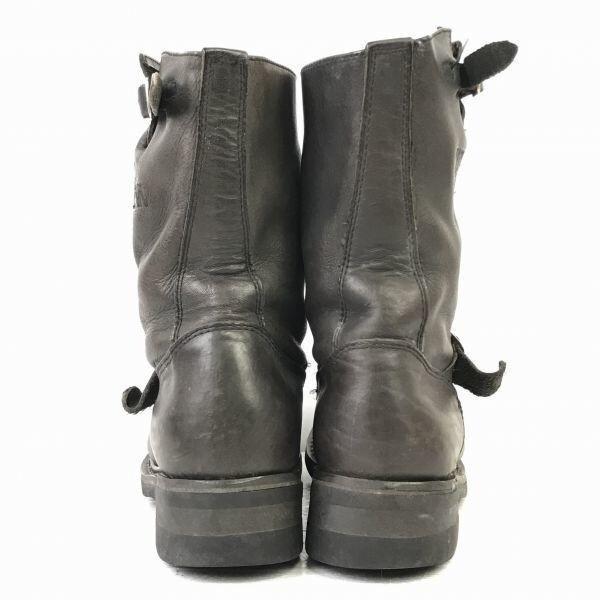 90s Vintage CLASSIC GEAR Steel Toe Leather Engineer Boots 38 24.0 Dark Brown Goodyear welt(USED)