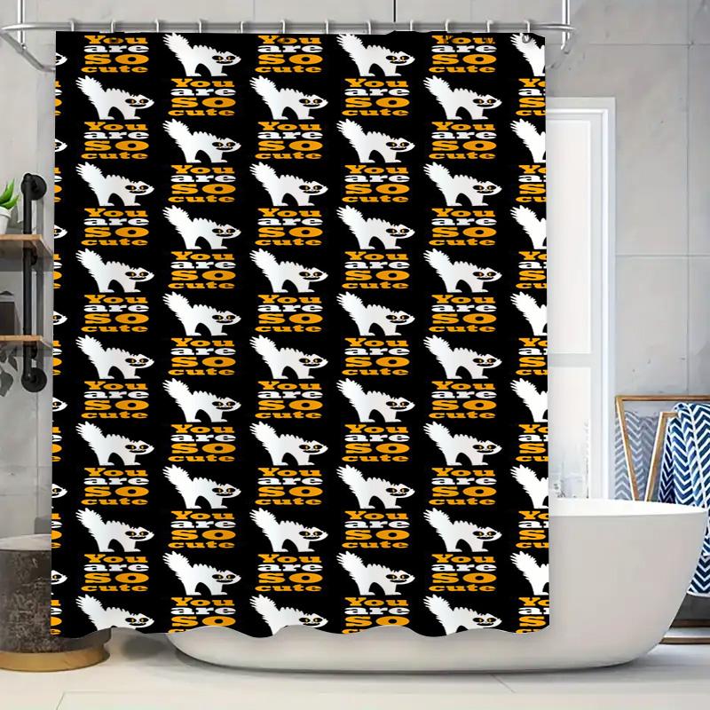

Black And White Pattern Shower Curtain With Cute Sloths For Bathroom Decor Waterproof Fabric, Easy Cleaning, Durable Design (180 W60H190(CM)-1 Pcs