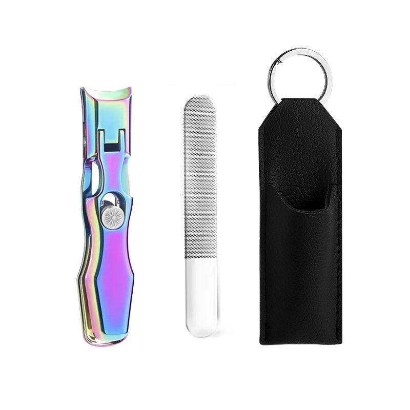 Anti-Splash Stainless Steel Nail Clippers, Large Opening for Thick Nails, Portable Gray Single Set.