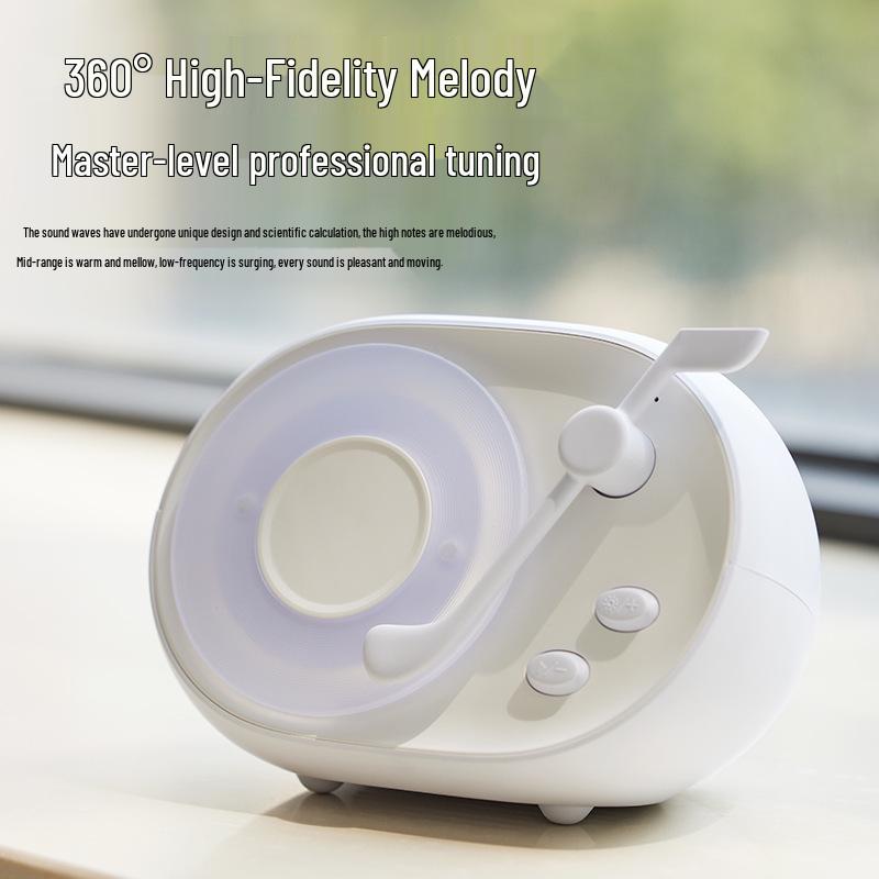 Retro Vinyl Bluetooth Speaker with Ambient Light, Perfect Gift for Friends, USB Charging