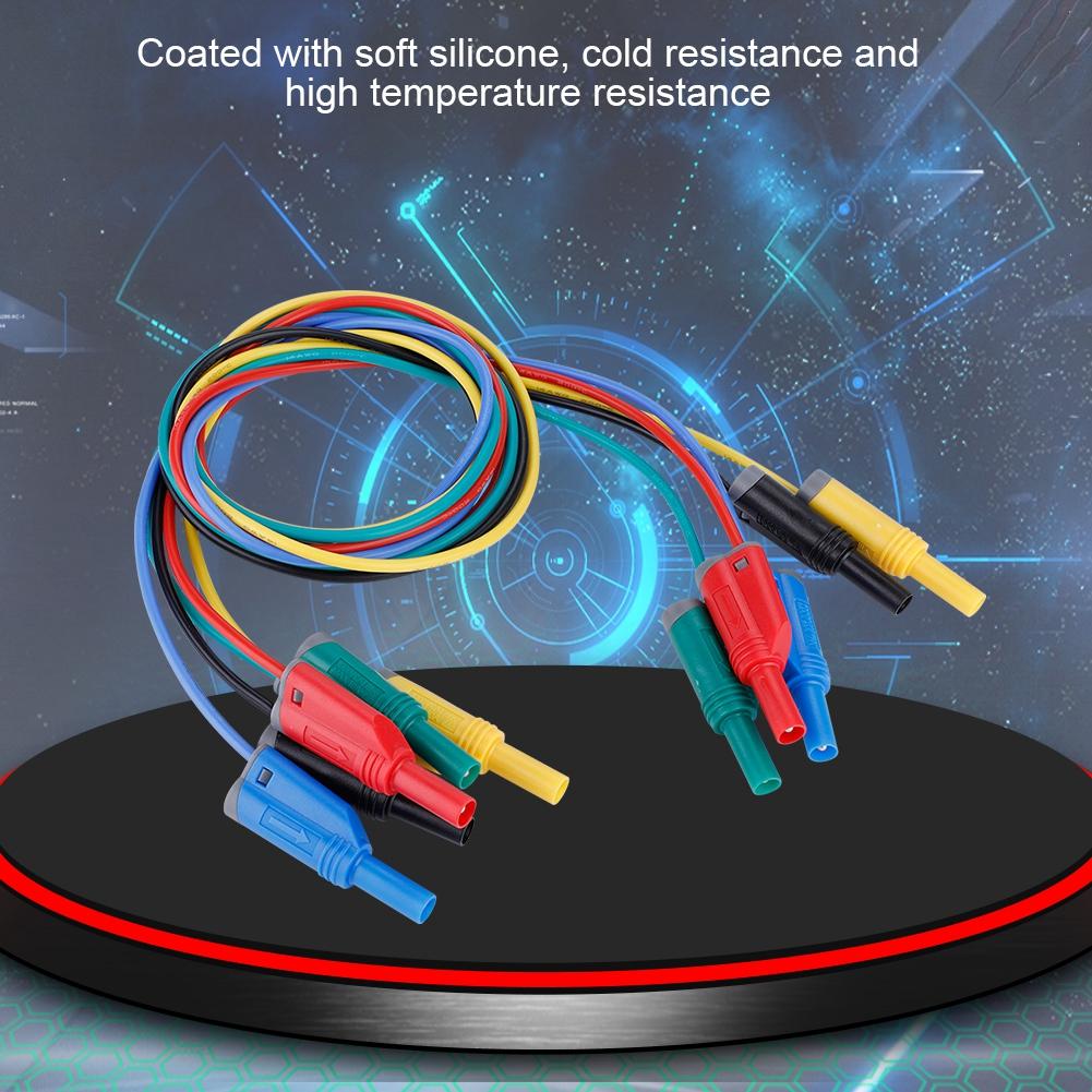 5pcs P1050 1 4mm Banana Plug Safety Soft Silicone Wire Stack Test 14AWG for Multimeter