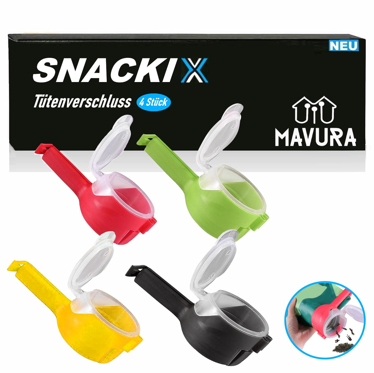 

SNACKIX Затискач для пакетів, дозатор, застібка для пакетів, кліпси, 4 шт.