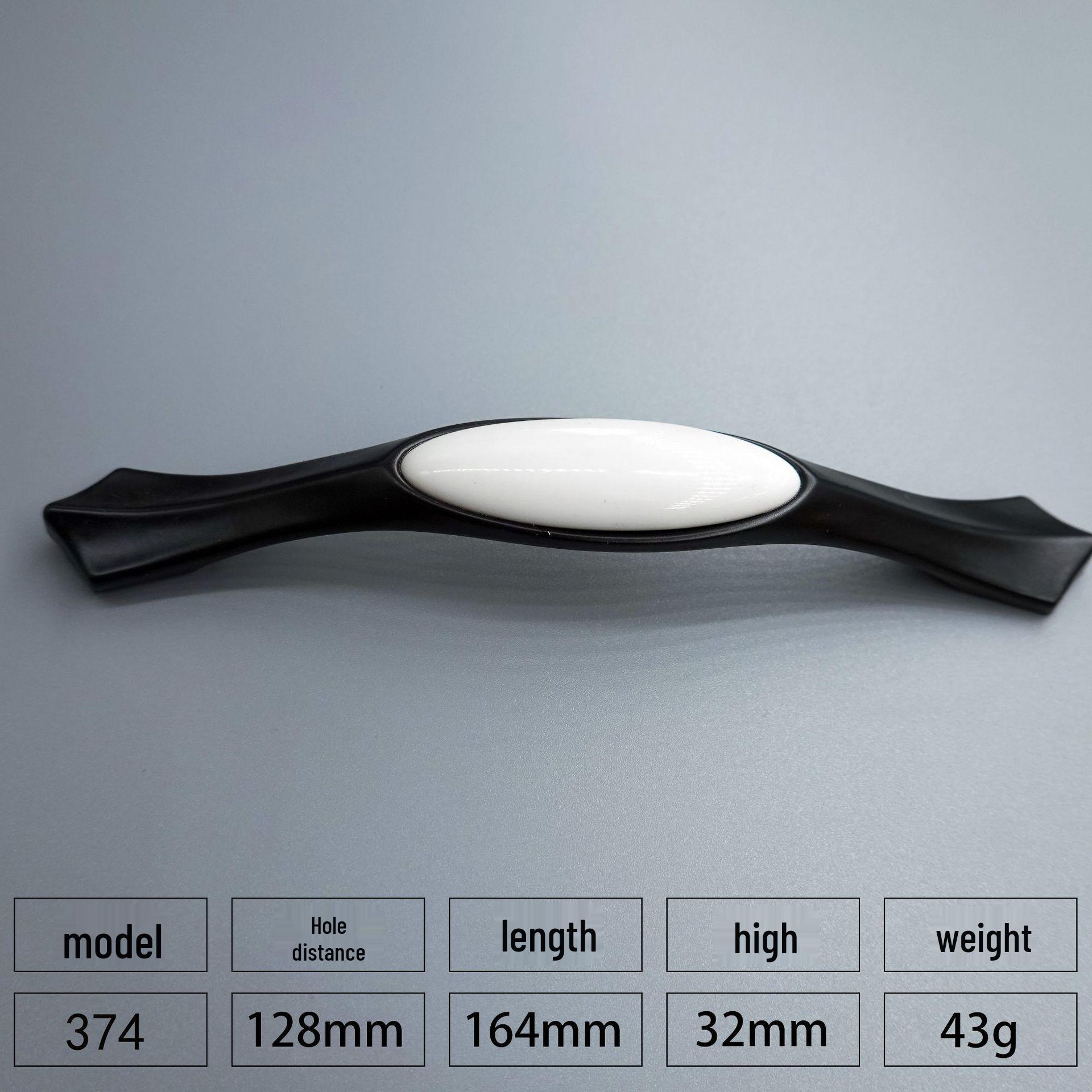 Европейский стиль Черно-белая керамическая ручка для шкафа с цветком сливы