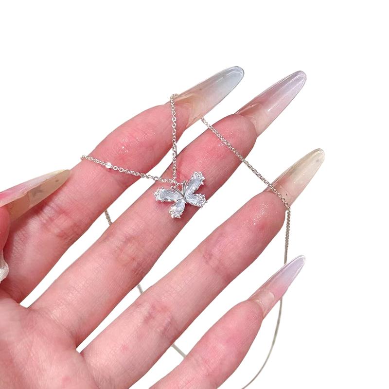 

Cute Butterfly Necklace For Women Aesthetic Necklaces Charms Collar Choker Party Jewelry Gift синій