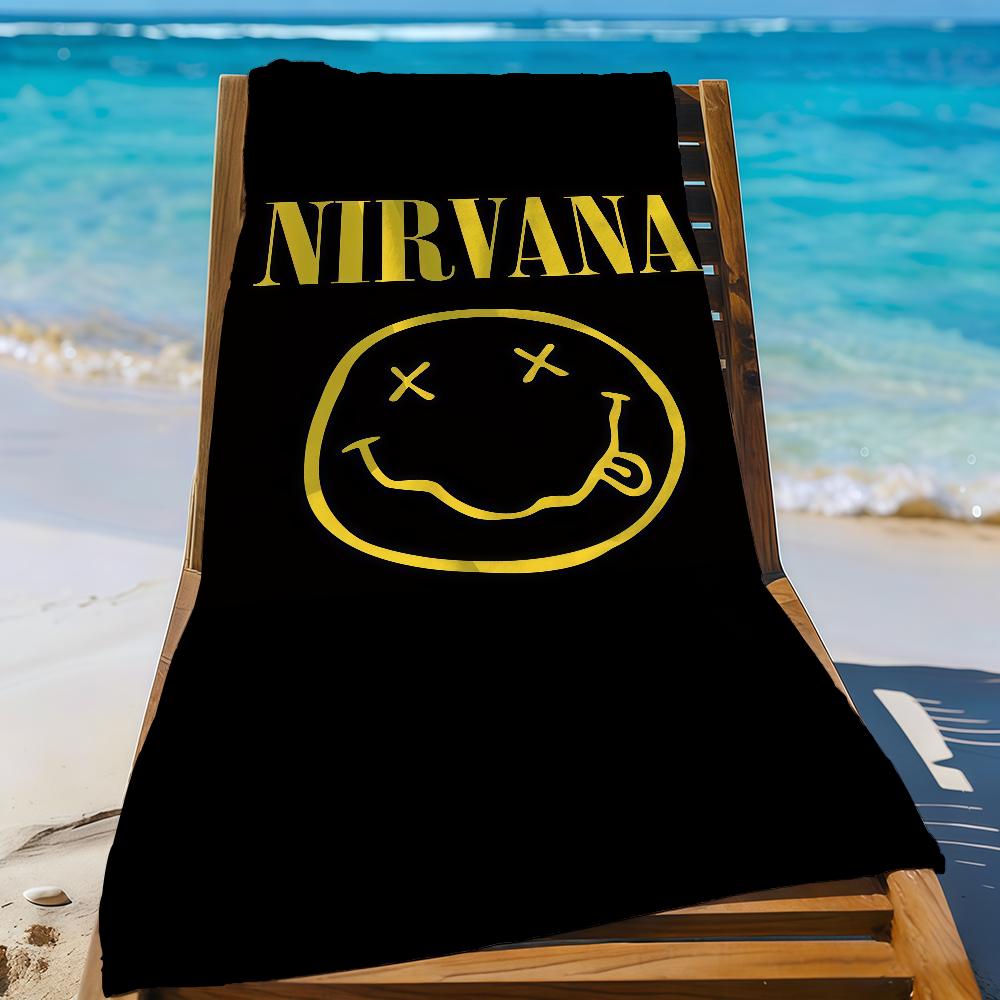 Band N-Nirvana-S Handdoek Sport Sneldrogend Reis Kampeeruitrusting Zandbestendig Zacht Licht Groot Strandlaken