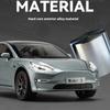 1/24 Scale Tesla Model3 Towing RV Alloy Model, Open Door Car Ornaments for Children's Sound and Light Toys To Give Gifts To Boys