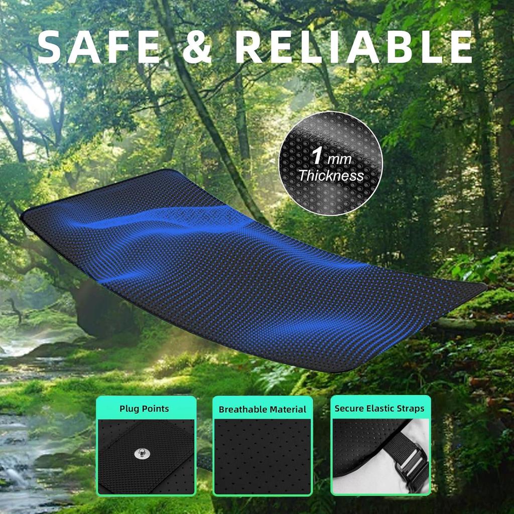 Grounding Mat for Bed Queen Size Anti Slip PU Leather Earthing Pad with Grounding Cord for Better Sleep Pain and Stress Relief