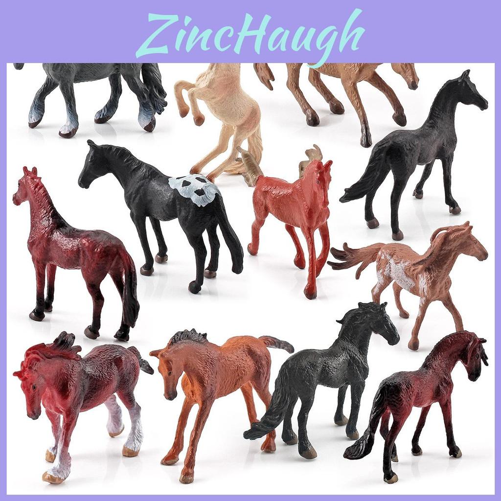 Miniature Horse Model Collectible Pvc Static Figurines Set Animal Model For Display And Decor