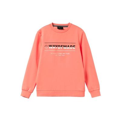 Li Ning Wade Series Letter Print Sports Crew Neck Sweatshirt Men Sweatshirt Desert-Pink AWDR437-4