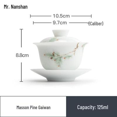Nanshan Gentleman Hand-Painted Ceramic Gaiwan
