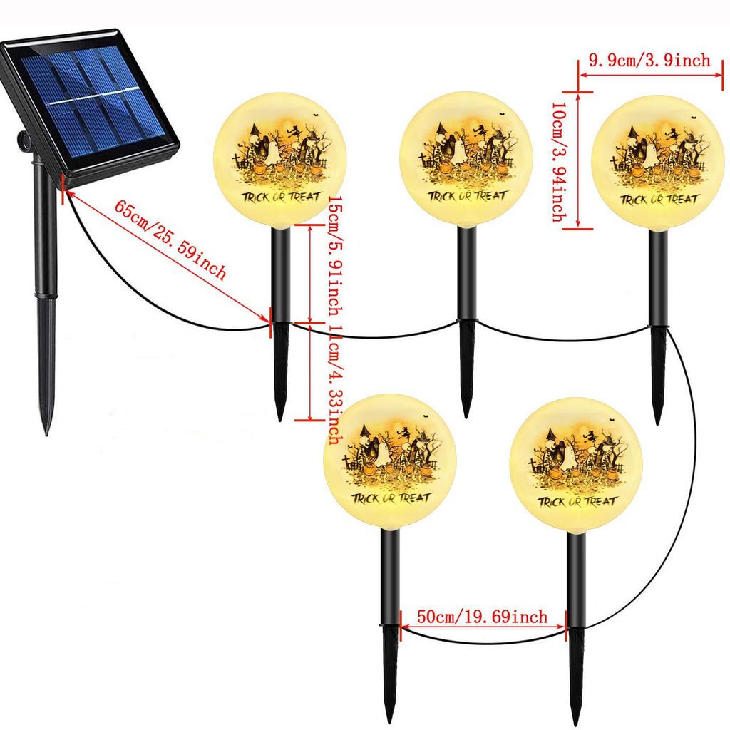 Solar-Powered Halloween Pumpkin Skeleton Ground Lights - Waterproof Outdoor Garden Decor