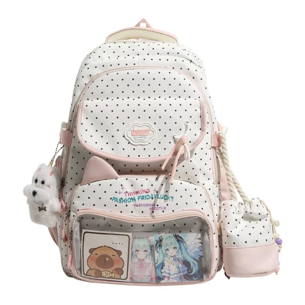 Schoolbag New Large Capacity Campus Backpack Stars Cute Small Fresh Versatile School Bag Travel Commuter Backpack