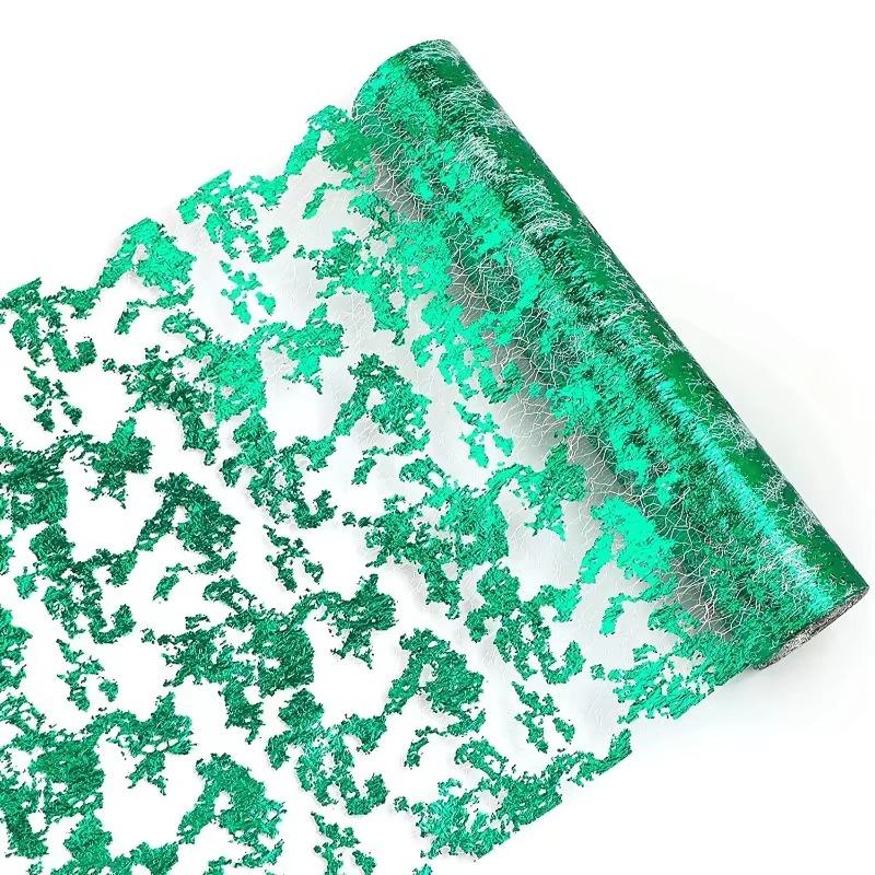 Table Runner 1PCS Hot Stamping Foil Messy Mesh Gold Mesh Tablecloth Wedding Christmas Day Party Decoration