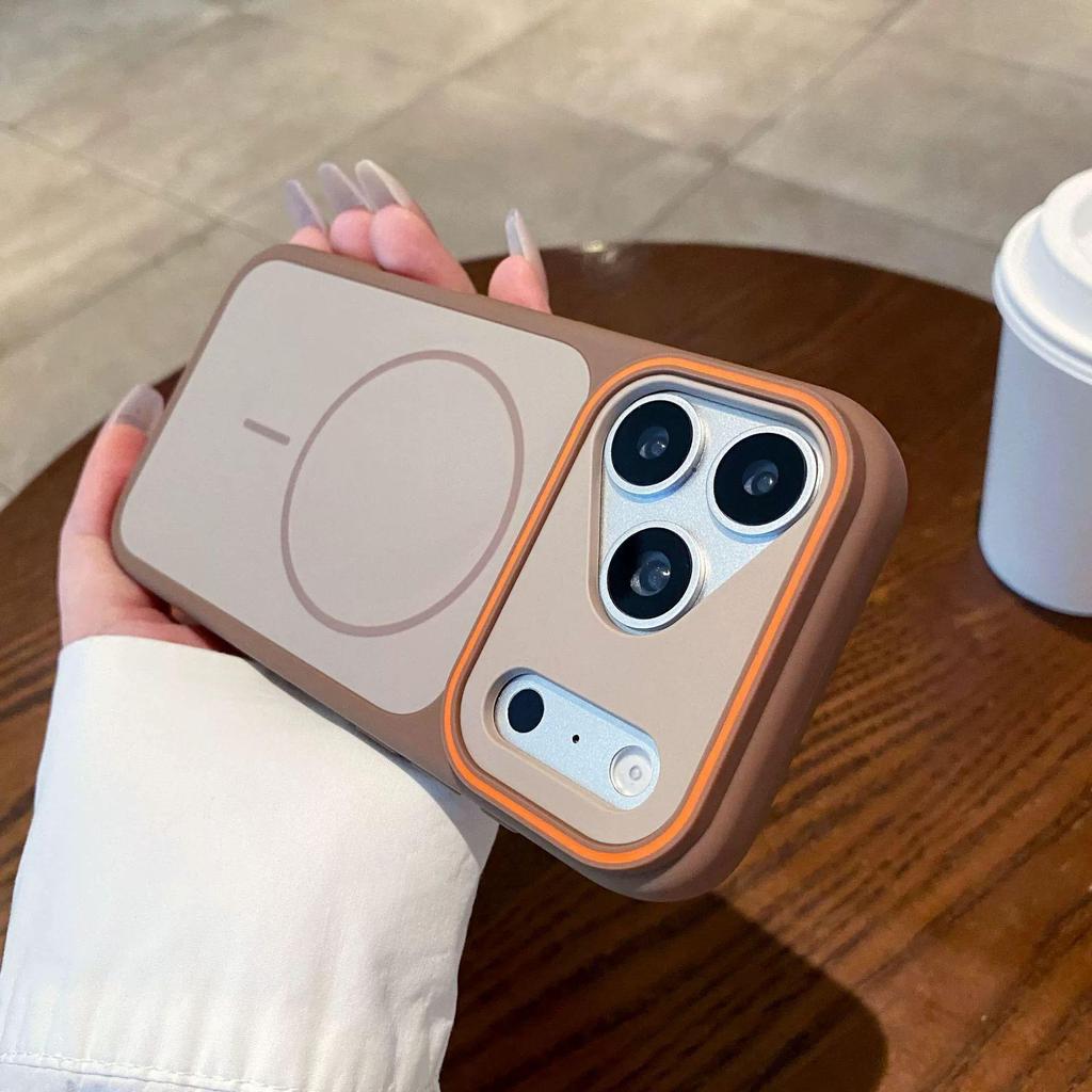 Magnetic Anti-Drop Frosted Phone Case for iPhone 16 - Full Coverage, Two-Tone Lens Protection, Minimalist Feel