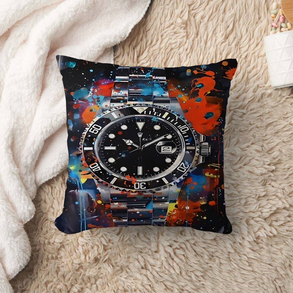 Time Is Money Watch Street Graffiti Pillow Cover Design Cushion Cover Decor Holiday Decorati