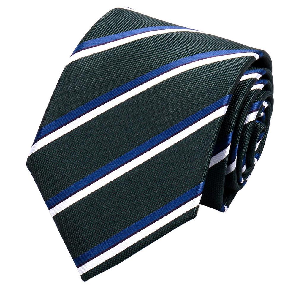 Men's High-Grade Black and Red Striped Silk Tie for Formal and Wedding Wear - 8CM