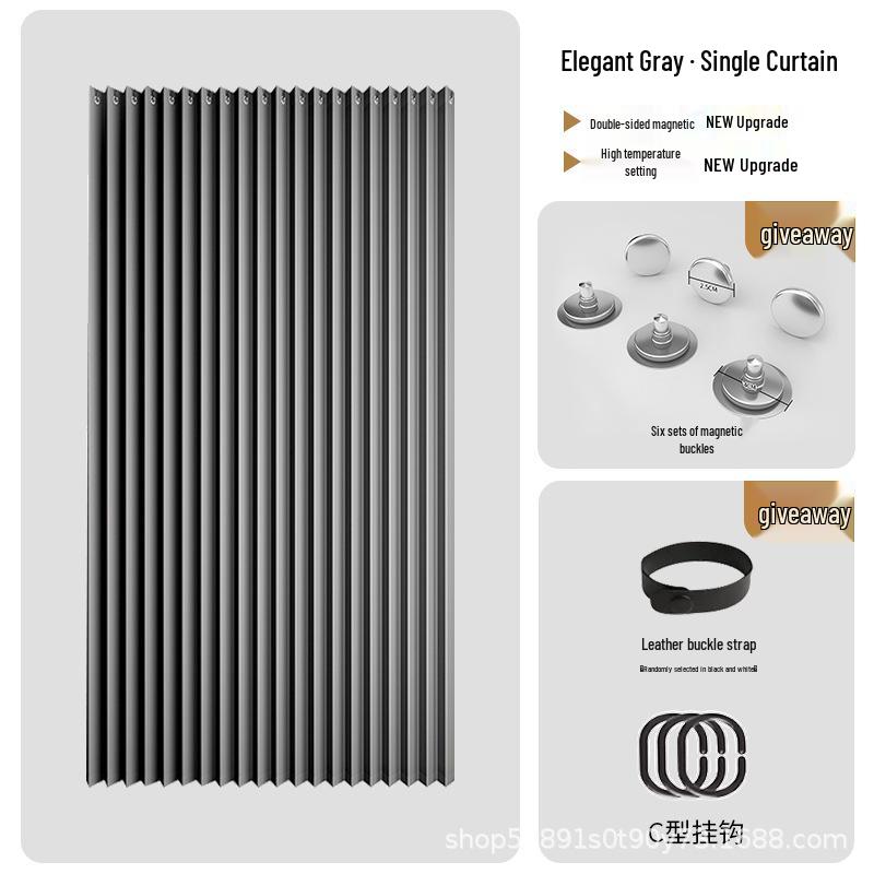 Premium Folding Waterproof Shower Curtain with Mildew Protection, Retractable Rod, No-Drill Installation for Bathroom and Toilet Partitions.