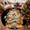 Garfield Pattern Round Rug, Indoor/Outdoor Mat, for Picnic, Gameroom, Bedroom, Office, Living Room, Home Decor Carpet, Birthday Gift