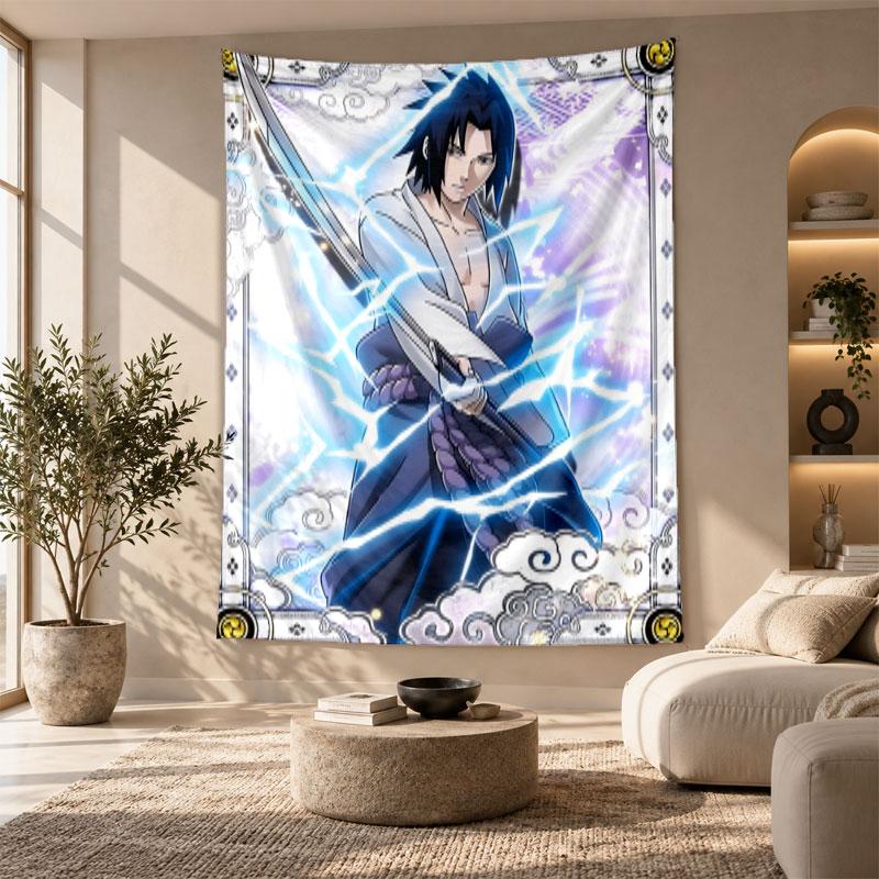 Decorative Tapestry,Sasuke Uchiha Printed Wall Art, Lightweight Wall Hanging For Bedroom Background