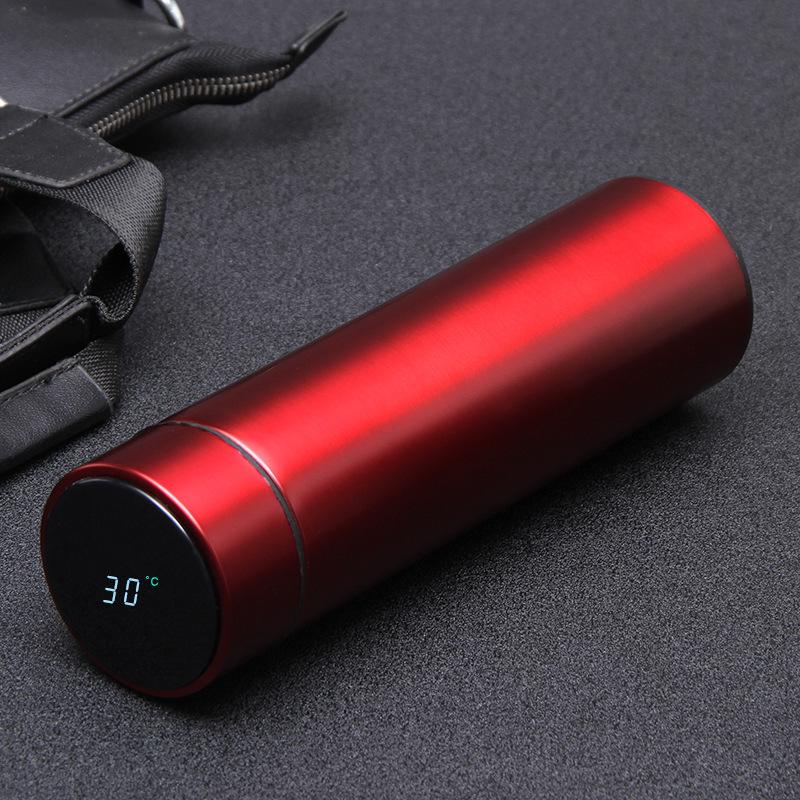304 Stainless Steel Smart Thermos Cup: Double-Layer Vacuum Design with Temperature Display, Ideal for Business and Office Use, Customizable Logo.