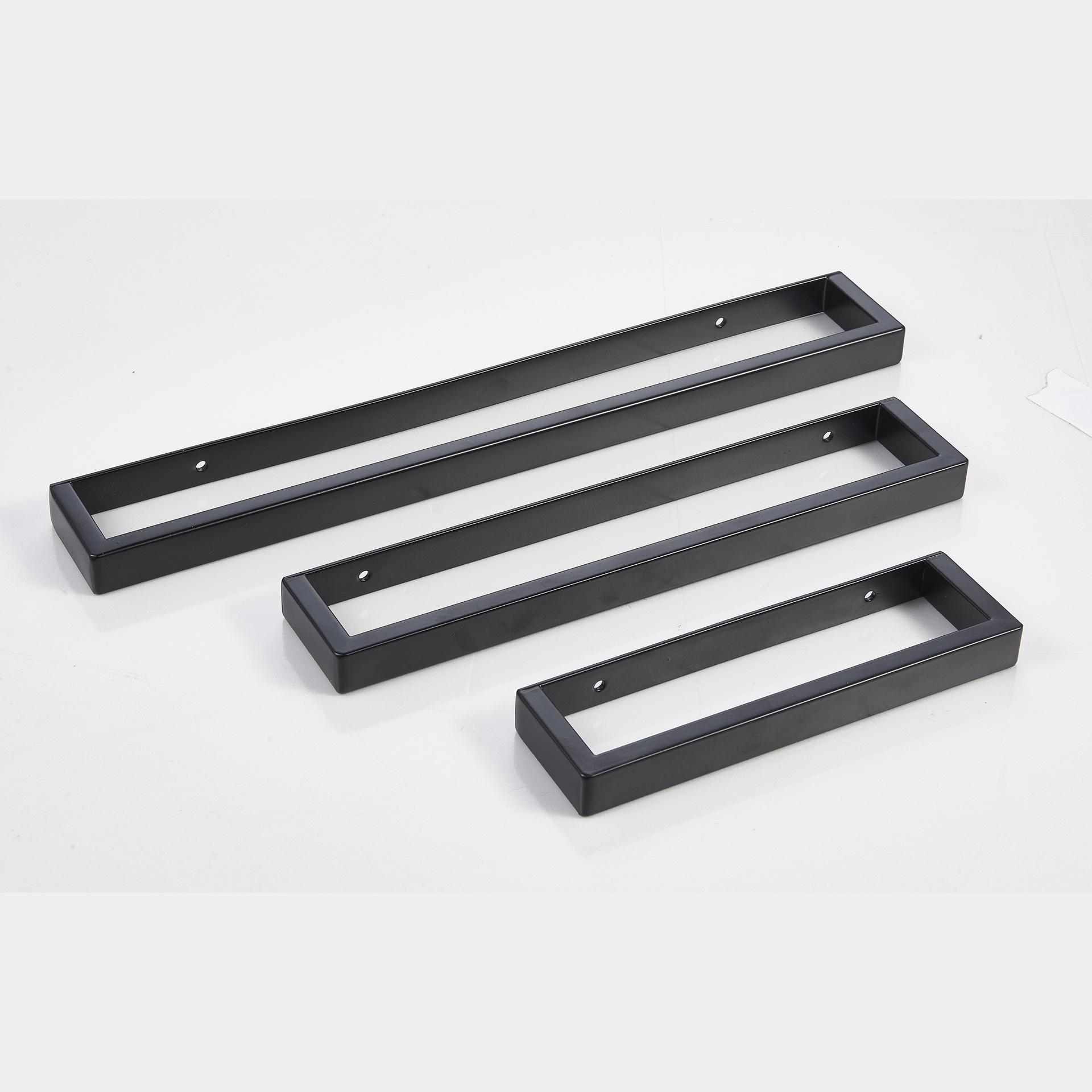 40cm 304 Stainless Steel Towel Bar Bathroom Punch-free Towel Rack Bathroom Wall-mounted Black Towel Single Rod 40cm