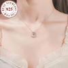 Luxurious Celestial Moon Pendant Necklace - 925 Sterling Silver with Synthetic Blue Zirconia, Perfect Gift for Women in Everyday Life