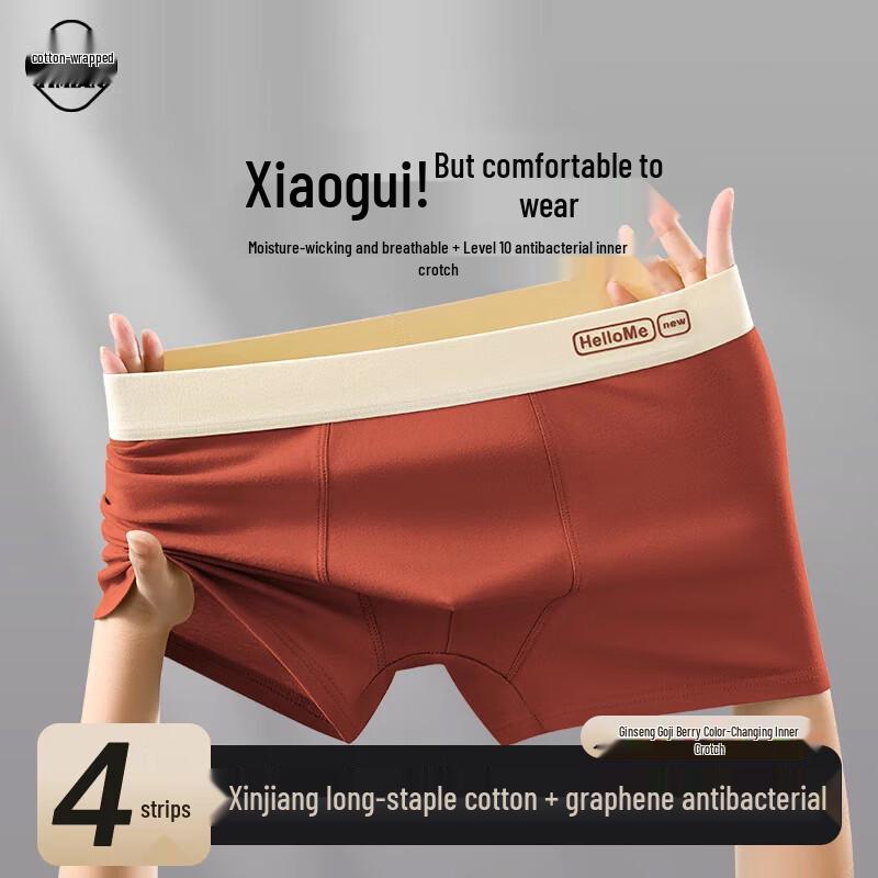 

Men s 4-Pack Cotton Boxer Briefs with 10A Antibacterial Lining 5XL