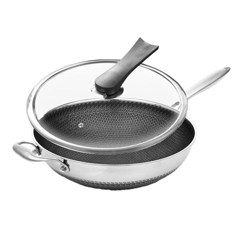 Wutuo 304 Stainless Steel Honeycomb Non-stick Wok