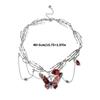 Multi Layer Chain Necklace Jewelry With Enameled Butterfly And Delicate Tassels Adjustable Length Neckchain Accessory