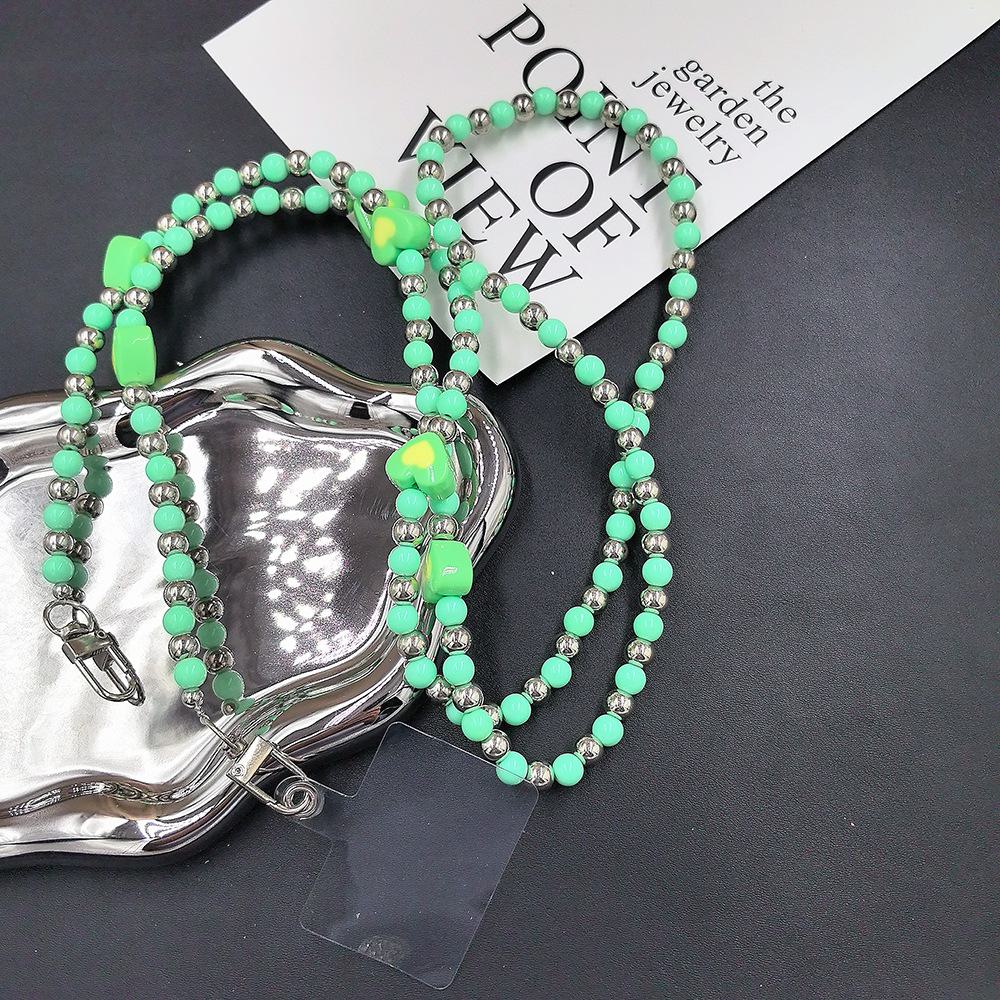 Beaded Pearl Love Crossbody Phone Chain Lanyard, Perfect Gift for Females.