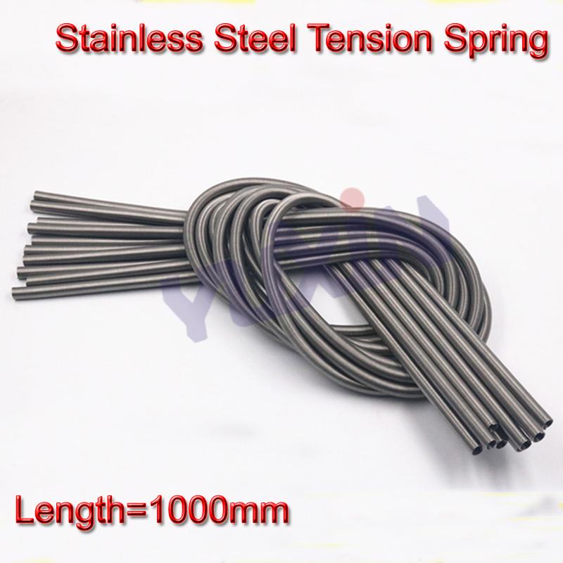 2Pcs 0.2*2*1000mm Stainless Steel Super Long Tension Spring Extension Spring Wire Diameter 0.2mm Out Diameter 2mm  Length1000mm
